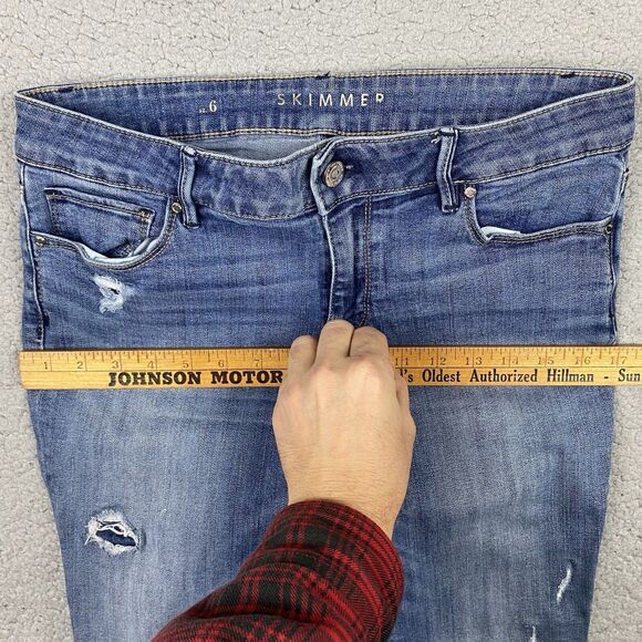 White House Black Market Skimmer Jeans Womens 4 Distressed Ankle Cuff 30x30 WHBM - Picture 15 of 16